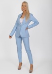 Klasyczna marynarka damska taliowana zapinana na guzik Baby Blue - W250292