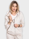 Bluza damska Megi kangurka rozpinana z kapturem J.Beżowa - W230045