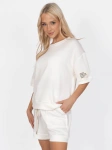 Komplet dresowy damski Pink Fashion - Bluza/Szorty Śmietankowy - W251027