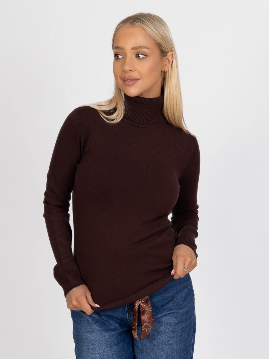 Obcisły sweter golf Czekoladowy - J212533 (12).jpg