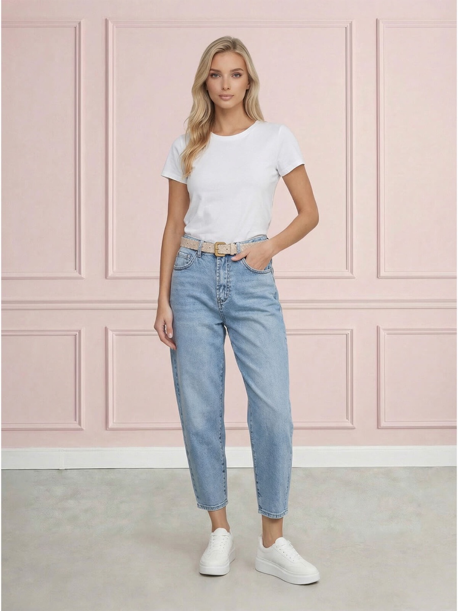 Spodnie jeans damskie M.Sara Balloon z paskiem J.Niebieskie - W260706 (1).jpg