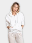 Bluza damska Megi kangurka rozpinana z kapturem Ecru - W230045