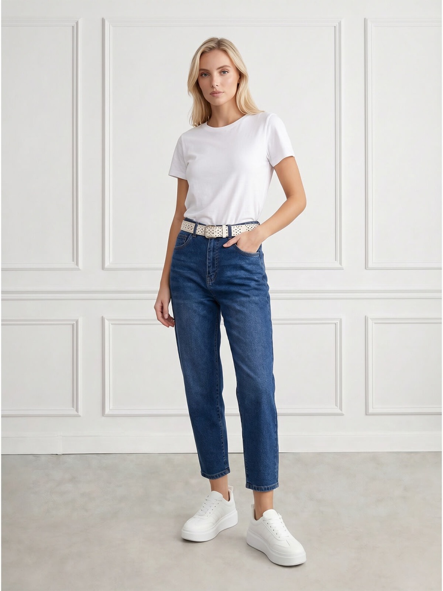 Spodnie jeans damskie M.Sara Balloon wysoki stan Niebieskie - W260610 (1).jpg