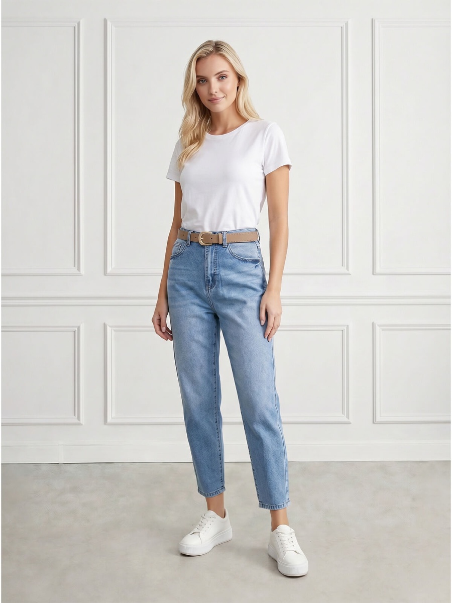 Spodnie jeans damskie M.Sara Balloon z przetarciami J.Niebieskie - 260949  (1).jpg