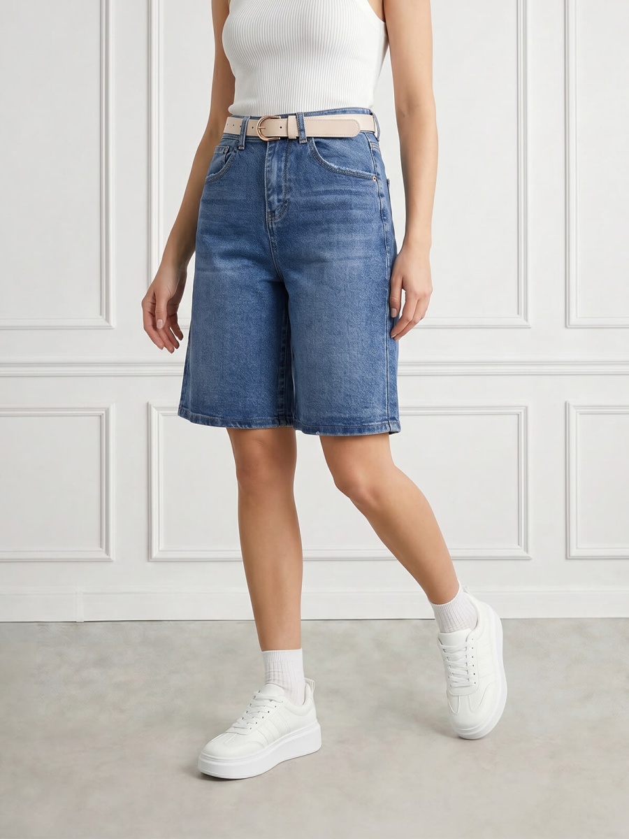 Spodenki jeans damskie M.Sara Bermudy Niebieskie - W260967 (3).jpg