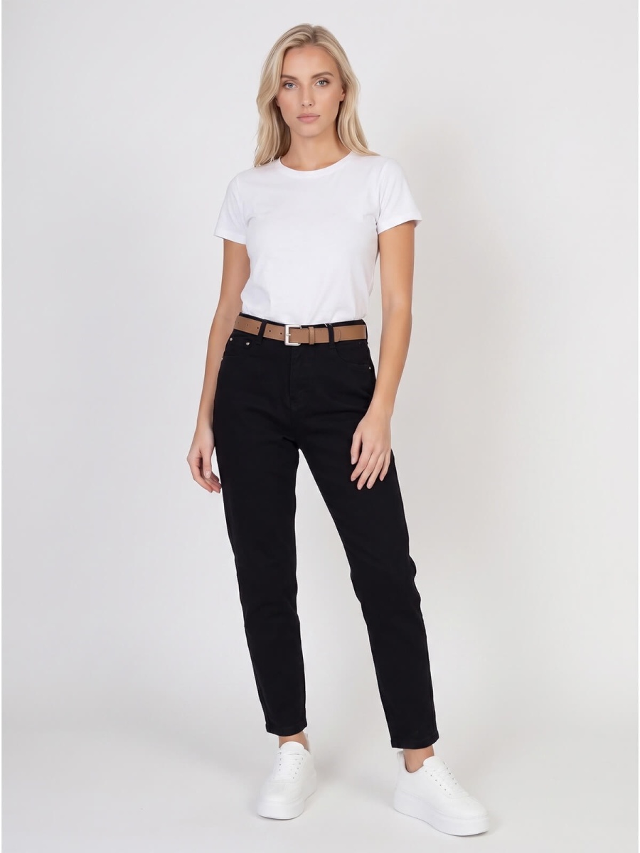 Spodnie jeans damskie M.Sara Boyfriend wysoki stan Czarne - W260507 (1).jpg