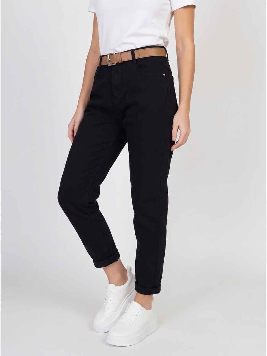 Spodnie jeans damskie M.Sara Boyfriend wysoki stan Czarne - W260507 (4).jpg