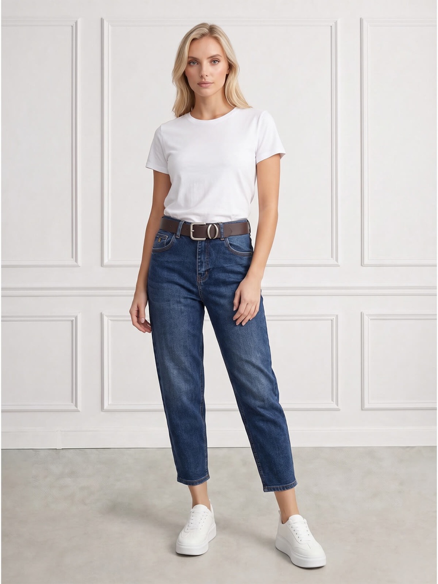 Spodnie jeans damskie M.Sara Balloon C.Niebieskie - J261479