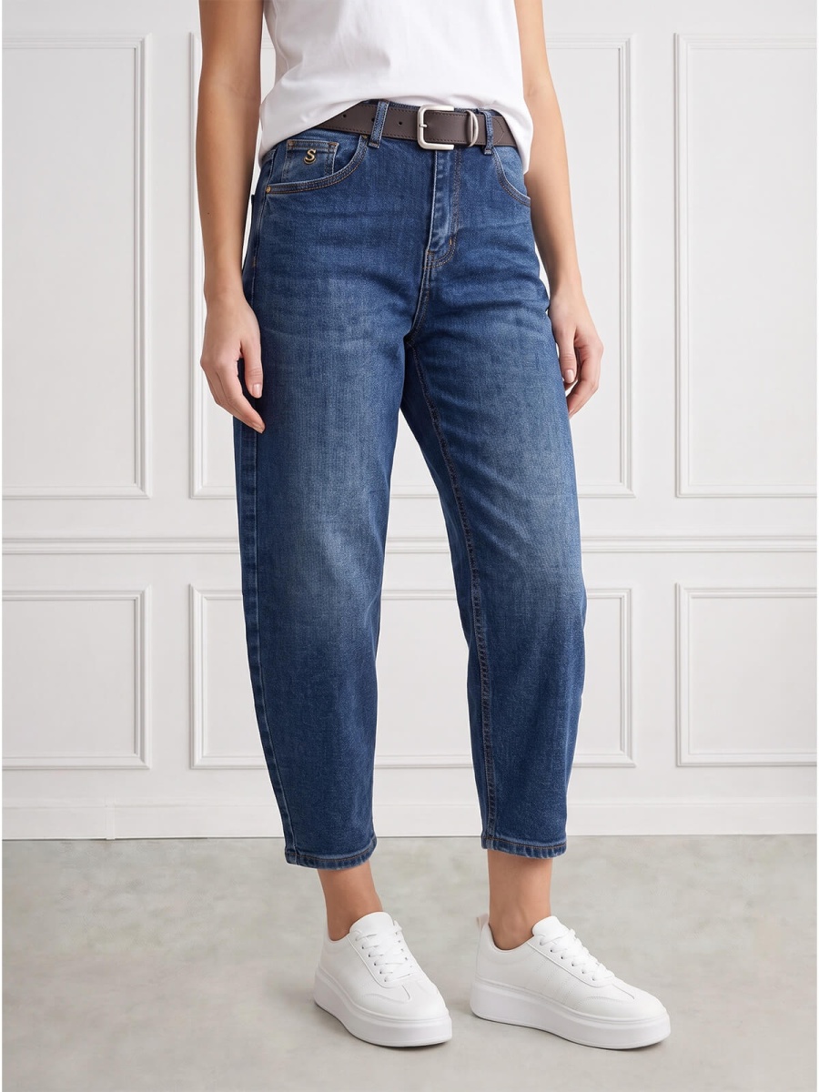 Spodnie jeans damskie M.Sara Balloon C.Niebieskie - J261479