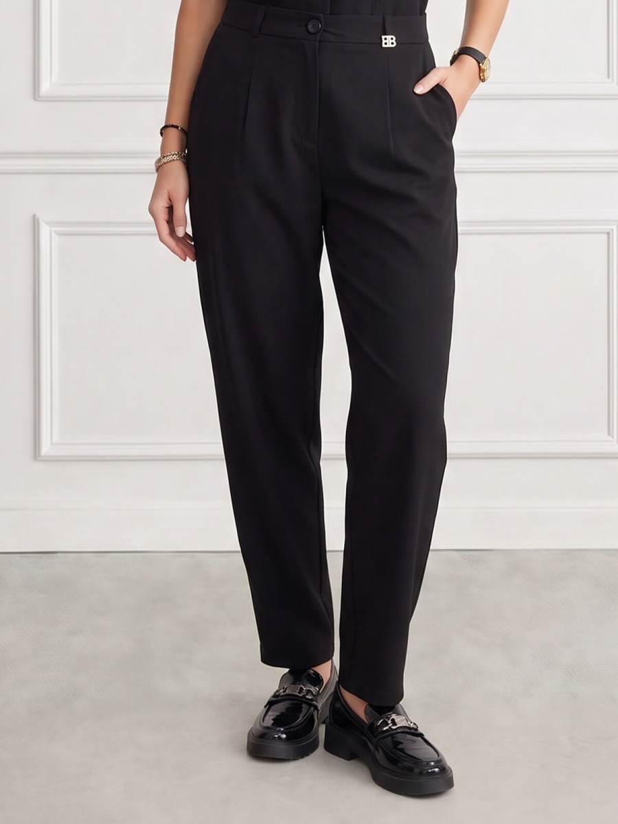 Eleganckie spodnie damskie BB balloon wysoki stan Czarne - J261580 (6).jpg