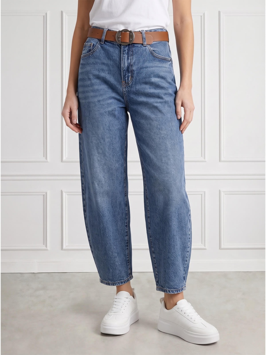 Spodnie jeans damskie M.Sara Balloon Niebieskie - J261618