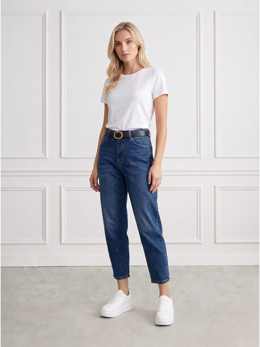 Spodnie jeans damskie M.Sara Balloon C.Niebieskie - J261613
