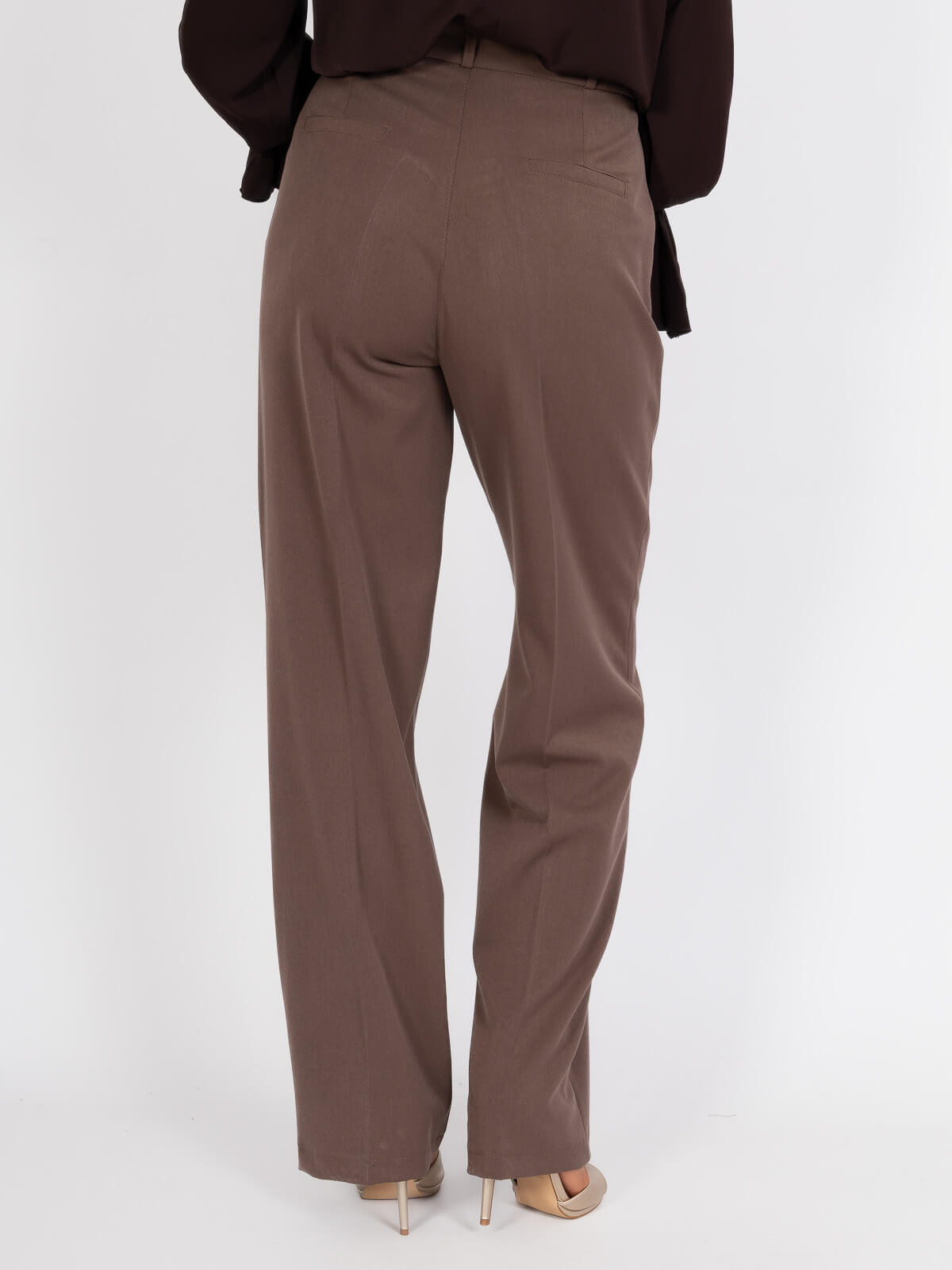 Eleganckie spodnie BB z szeroką nogawką Brązowe - W250196 (1).jpg