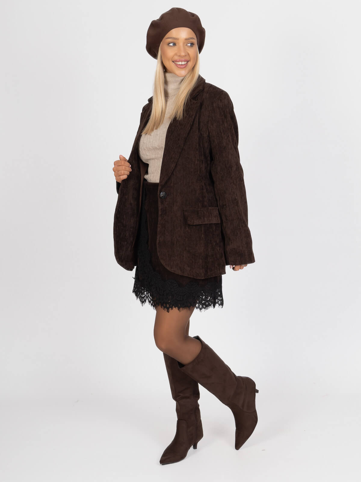 Zamszowe kozaki damskie na obcasie Czekoladowe - J252278 (1).jpg