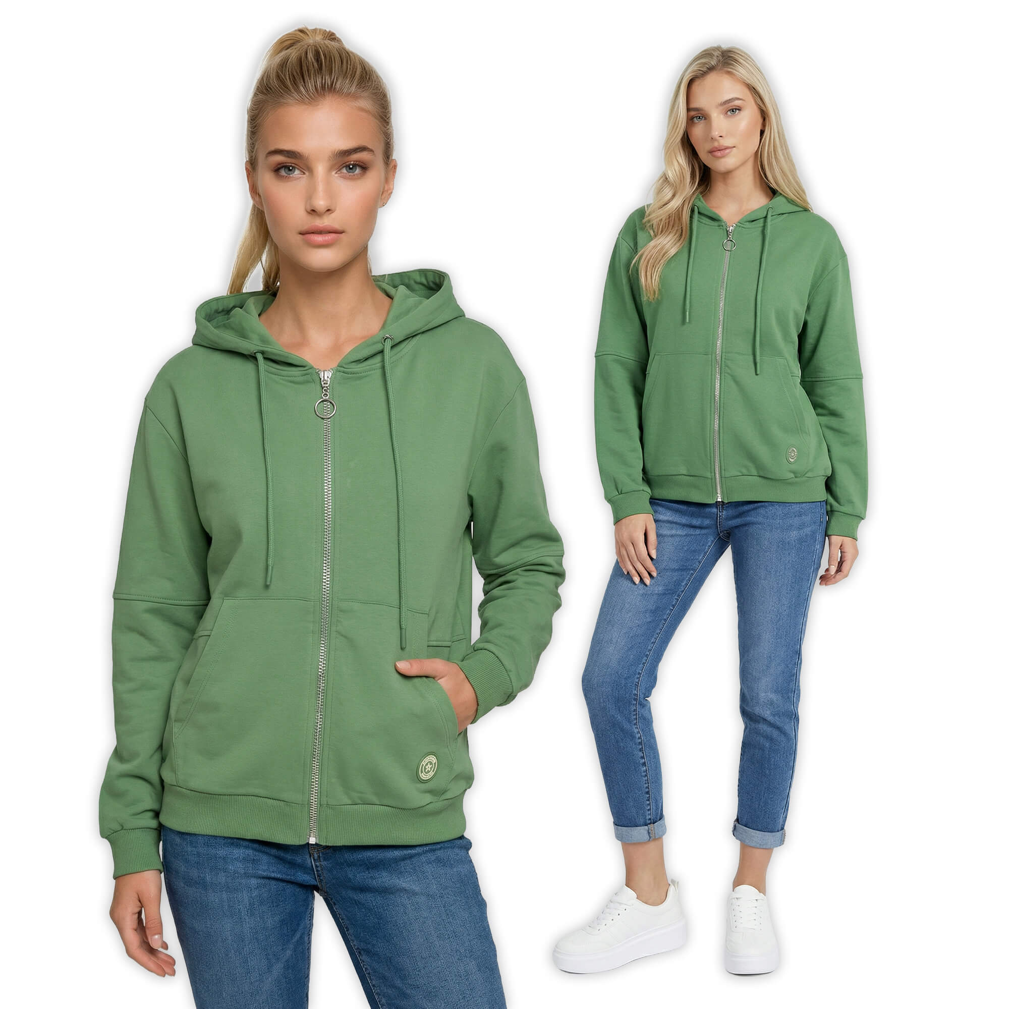 Bluza damska Megi kangurka rozpinana z kapturem J.Zielona - W230045 (6).jpg