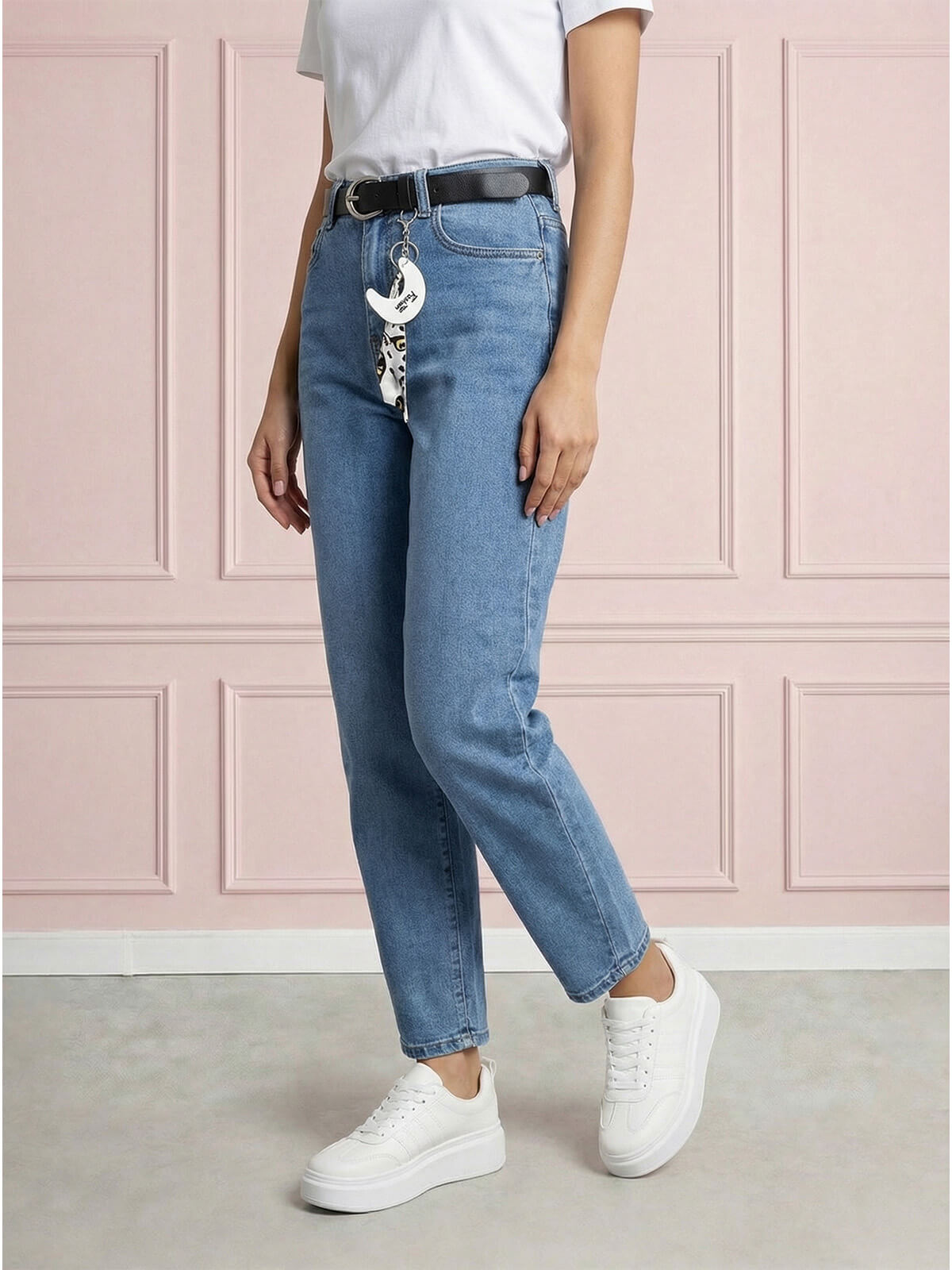 Spodnie jeans damskie M.Sara Balloon z paskiem Niebieskie - W260522 (2).jpg