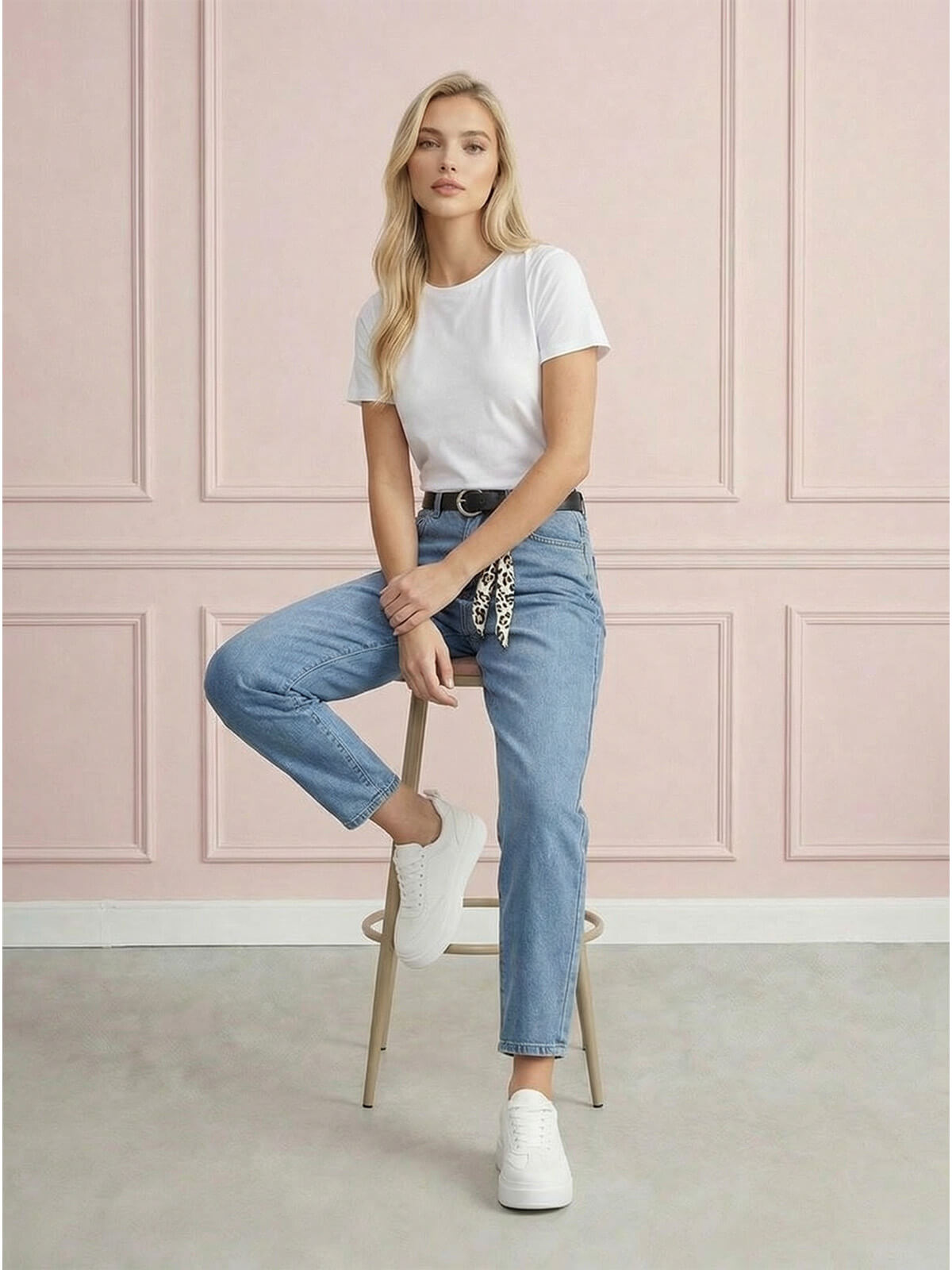 Spodnie jeans damskie M.Sara Balloon z paskiem Niebieskie - W260522 (4).jpg