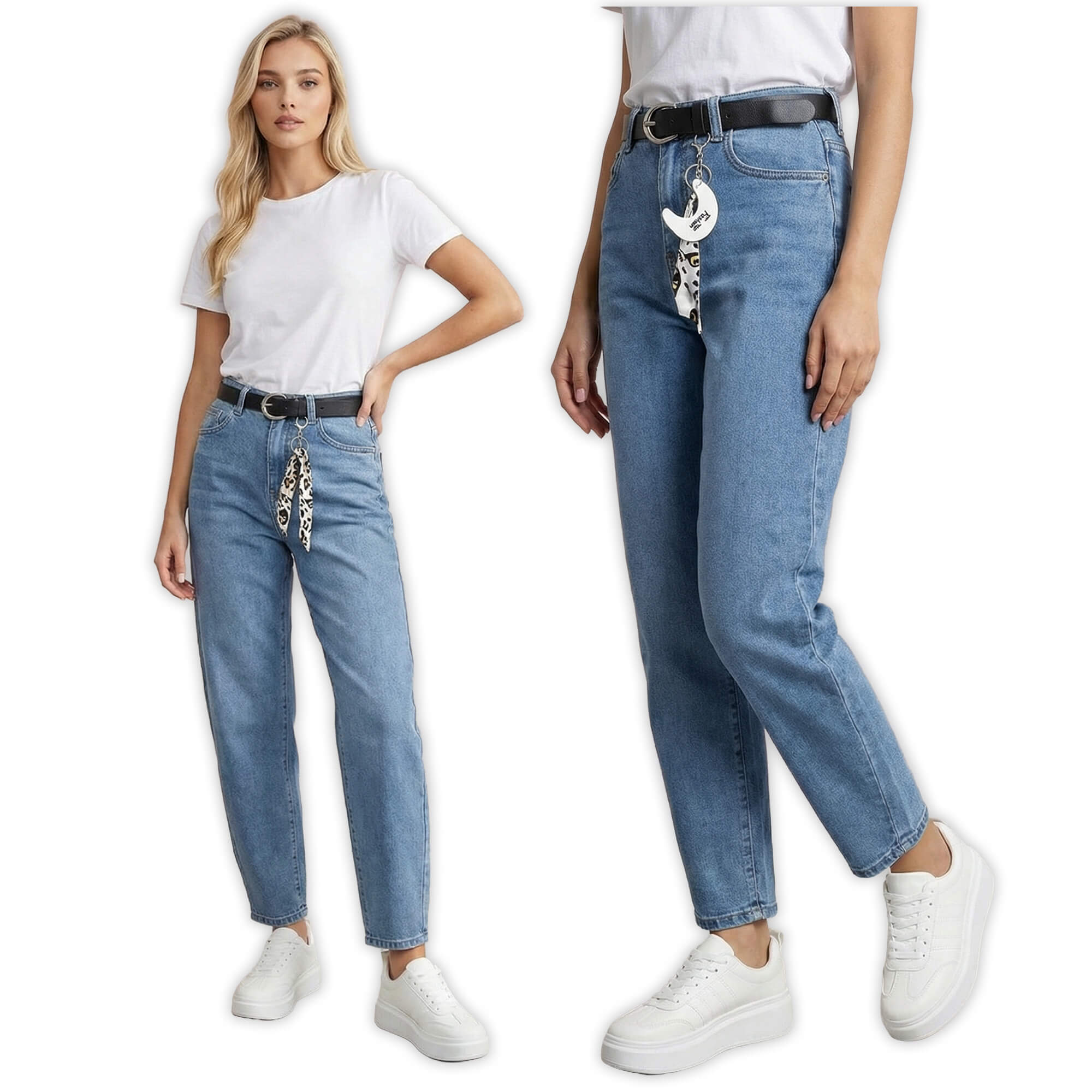 Spodnie jeans damskie M.Sara Balloon z paskiem Niebieskie - W260522 (6).jpg