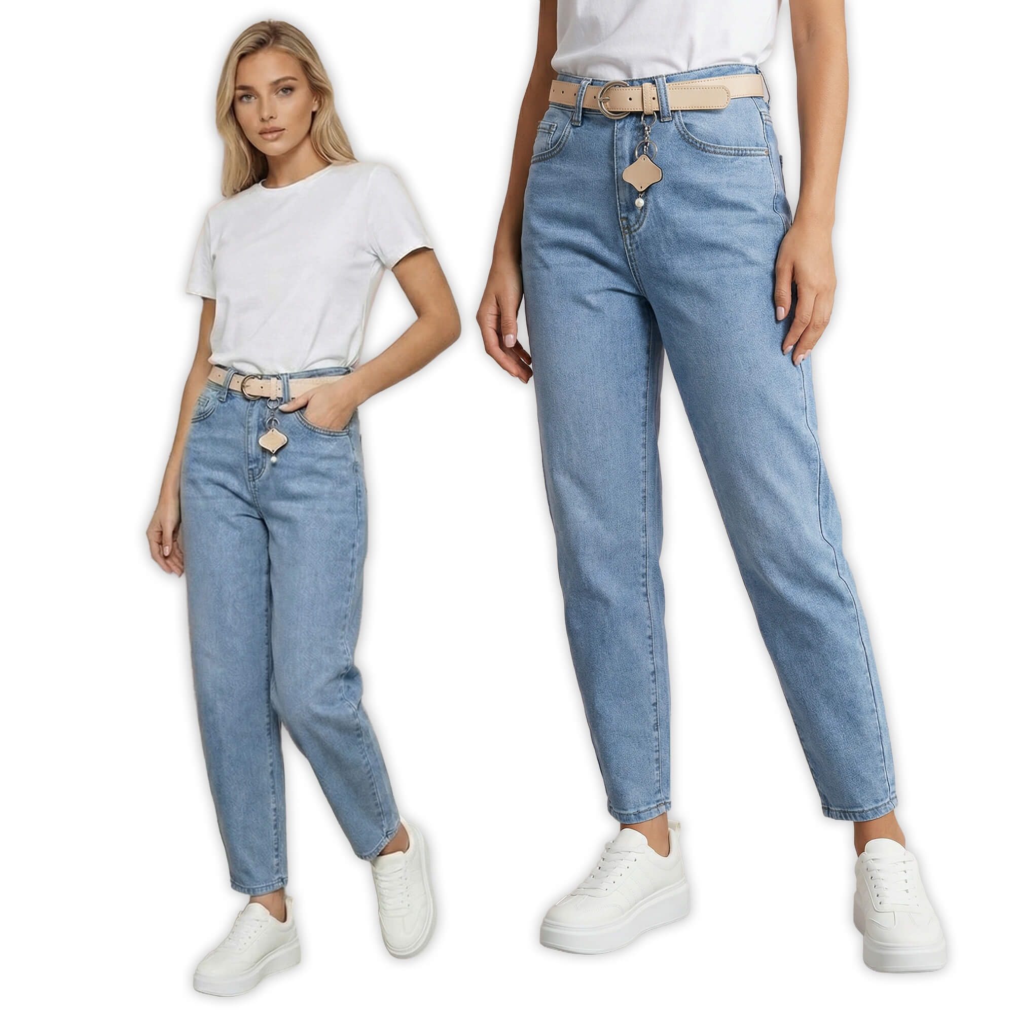 Spodnie jeans damskie M.Sara Balloon z paskiem J.Niebieskie - W260527 (6).jpg