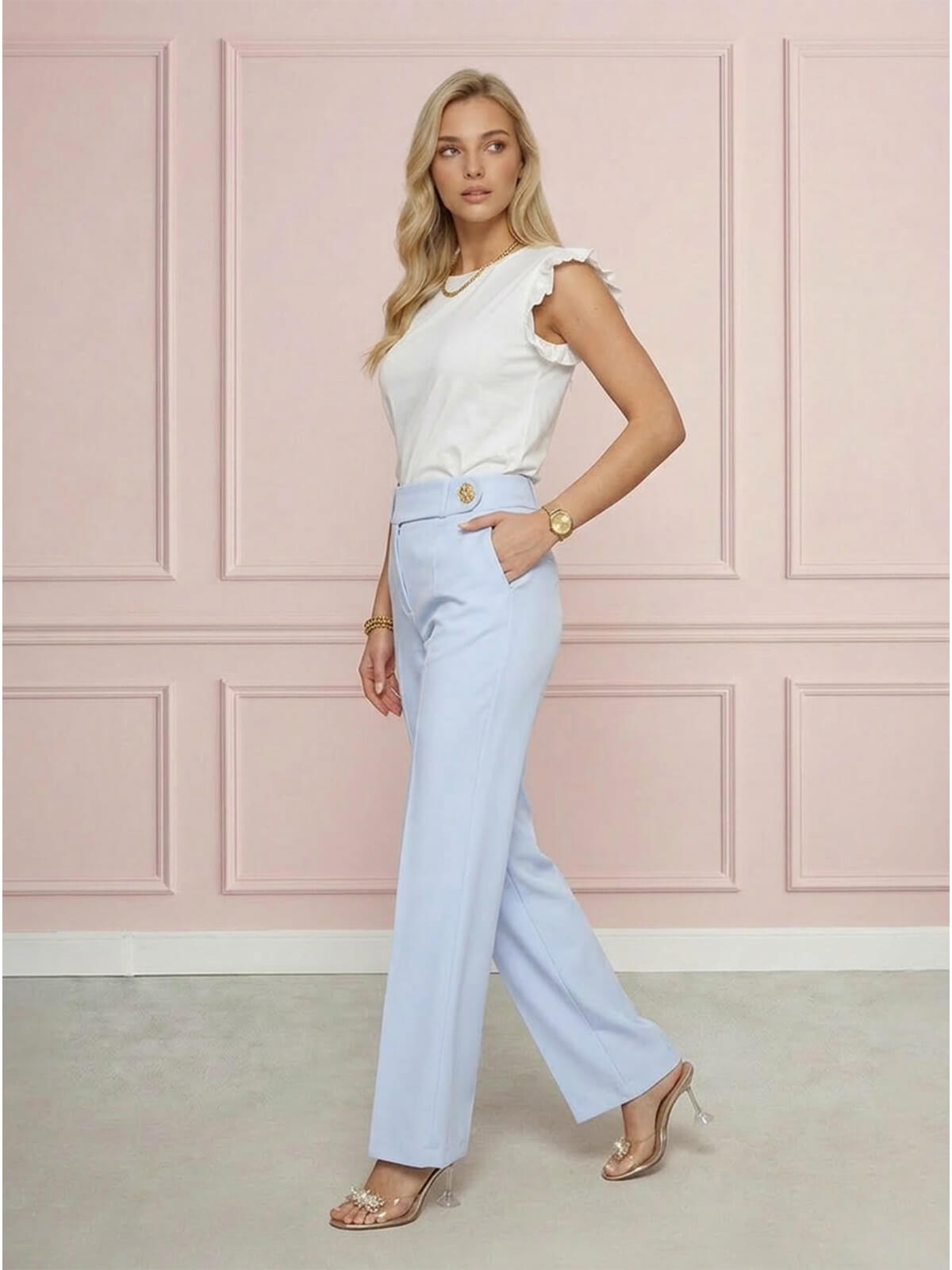 Eleganckie spodnie BB z szeroką nogawką Niebieskie - W250337 (2).jpg