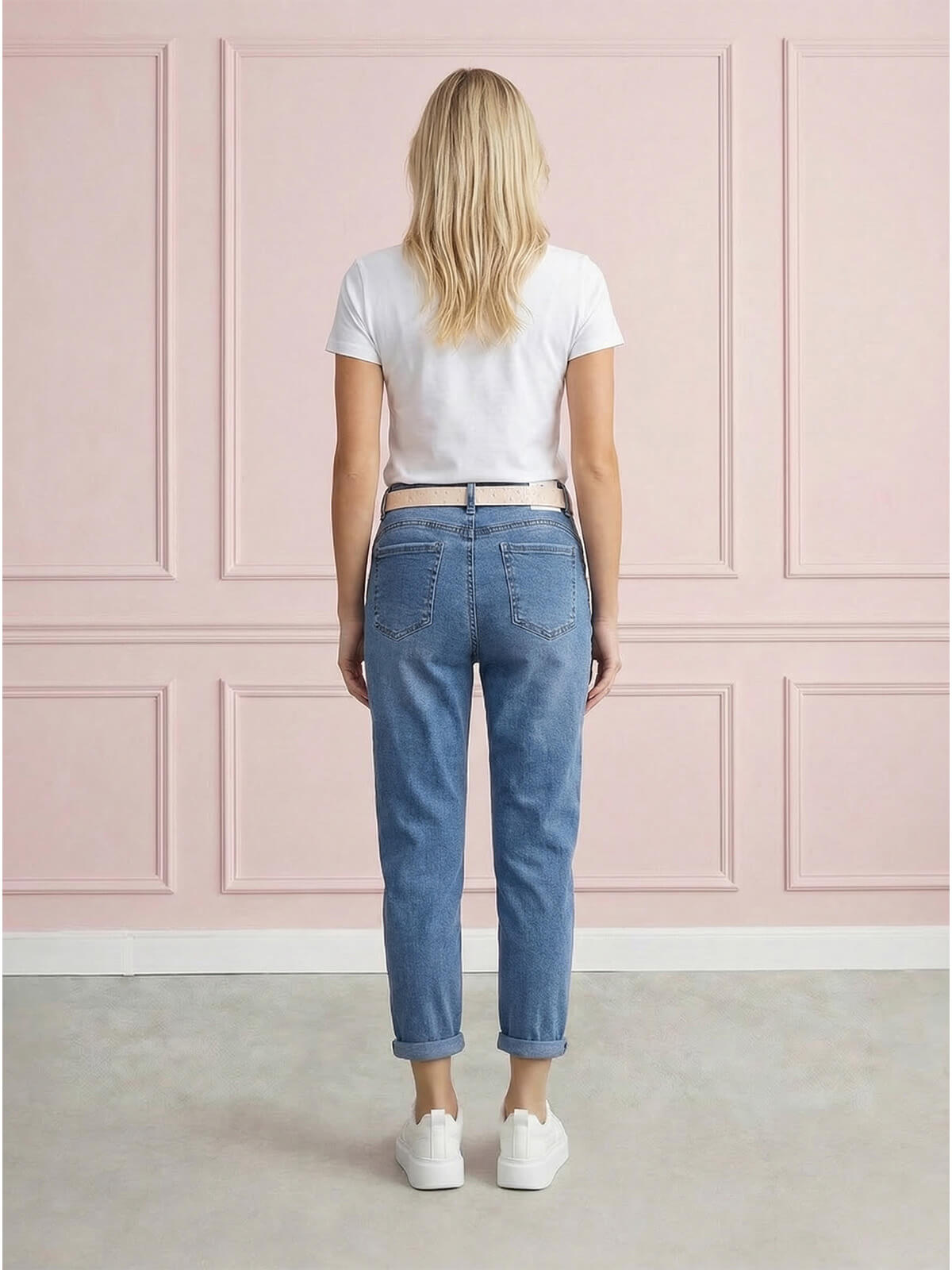 Spodnie jeans damskie M.Sara Boyfriend wysoki stan J.Niebieskie - W260615  (6).jpg