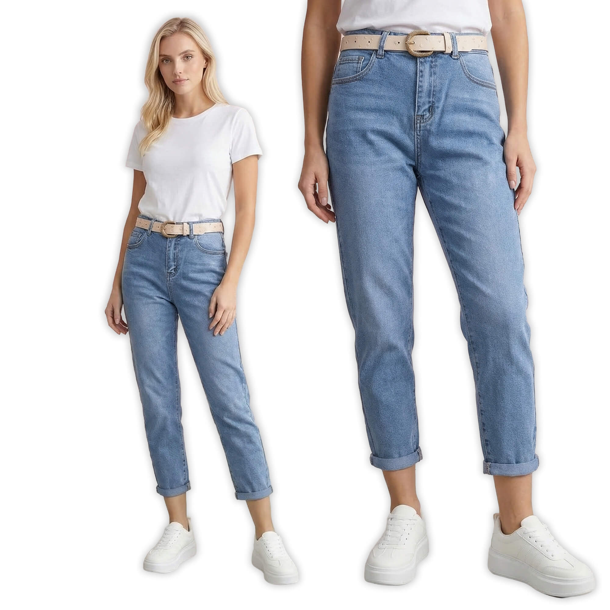 Spodnie jeans damskie M.Sara Boyfriend wysoki stan J.Niebieskie - W260615  (7).jpg