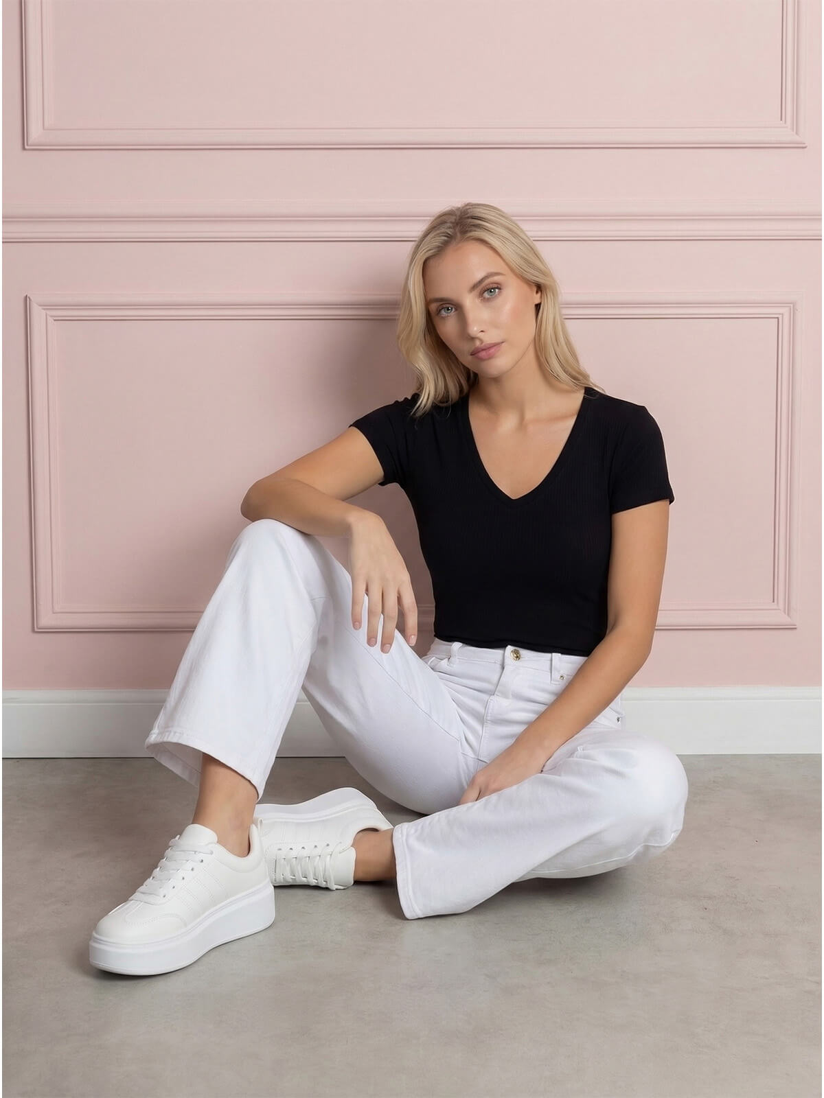 Spodnie jeans damskie M.Sara szerokie proste nogawki Straight Białe - W260067  (3).jpg