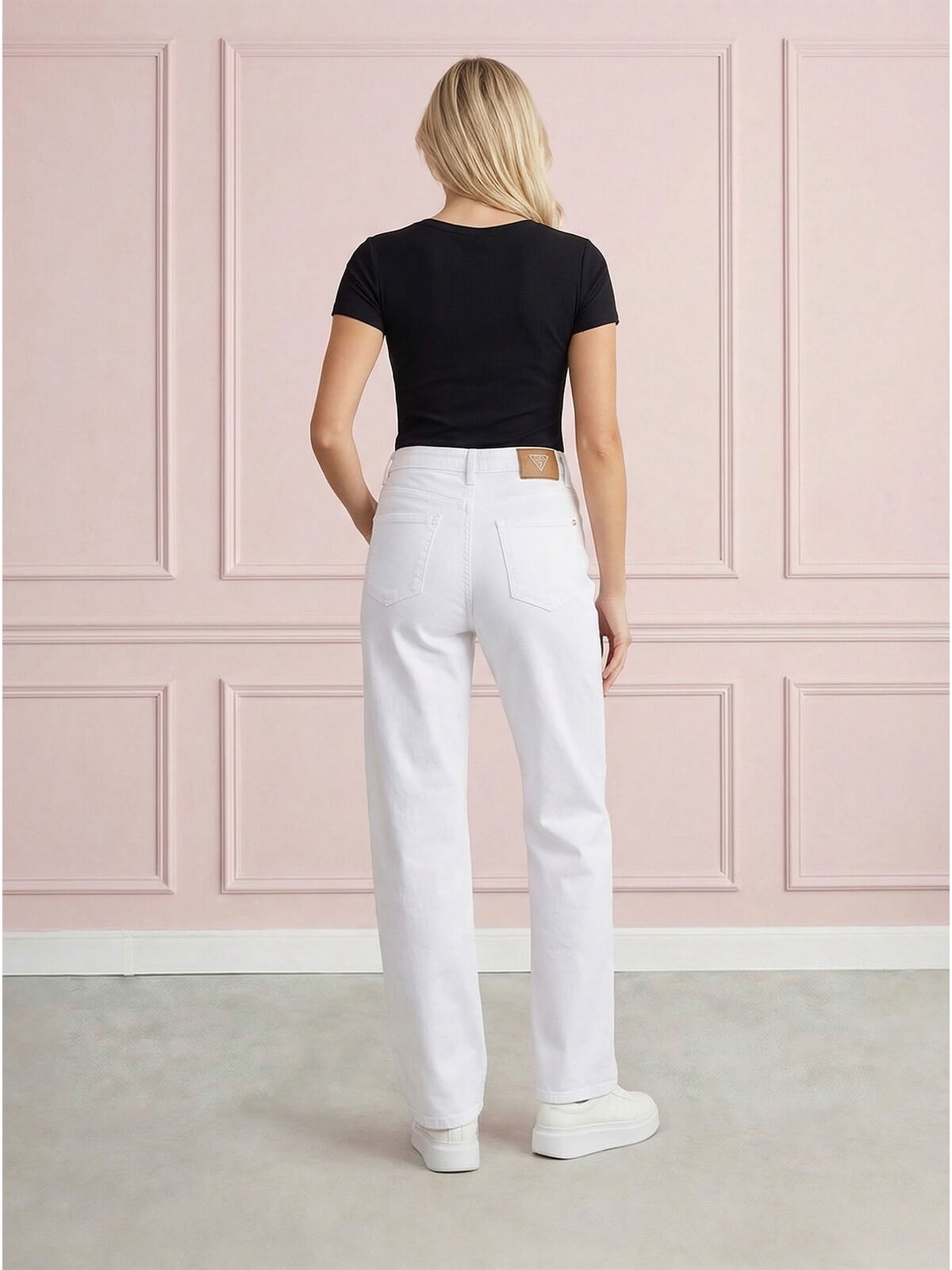 Spodnie jeans damskie M.Sara szerokie proste nogawki Straight Białe - W260067  (5).jpg