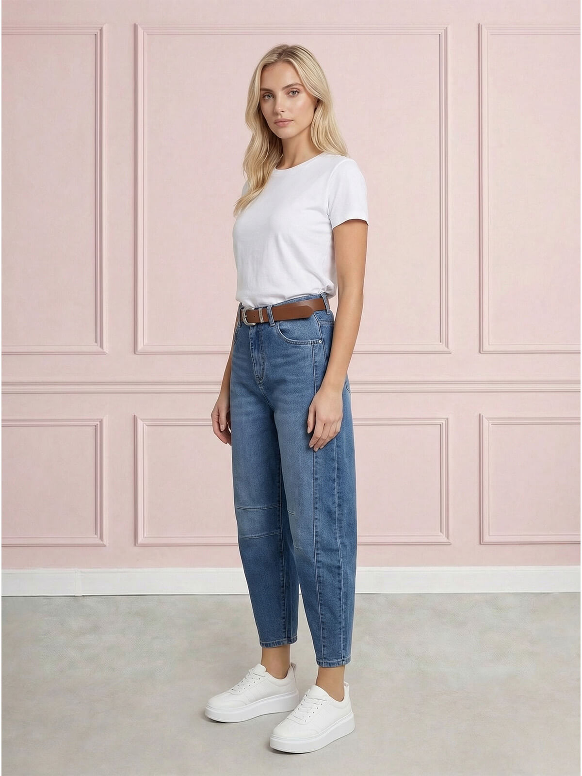 Spodnie jeans damskie M.Sara Balloon wysoki stan Nebieskie - W260653 (2).jpg
