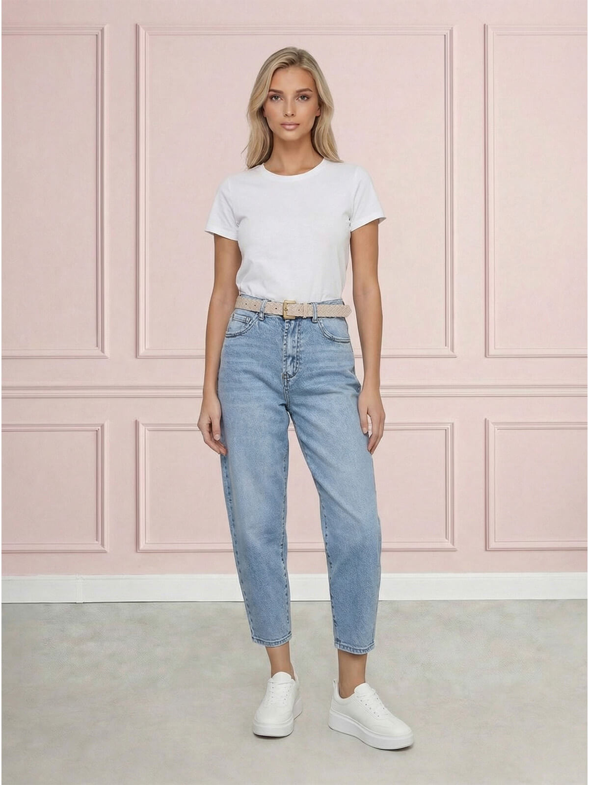 Spodnie jeans damskie M.Sara Balloon z paskiem J.Niebieskie - W260706 (2).jpg