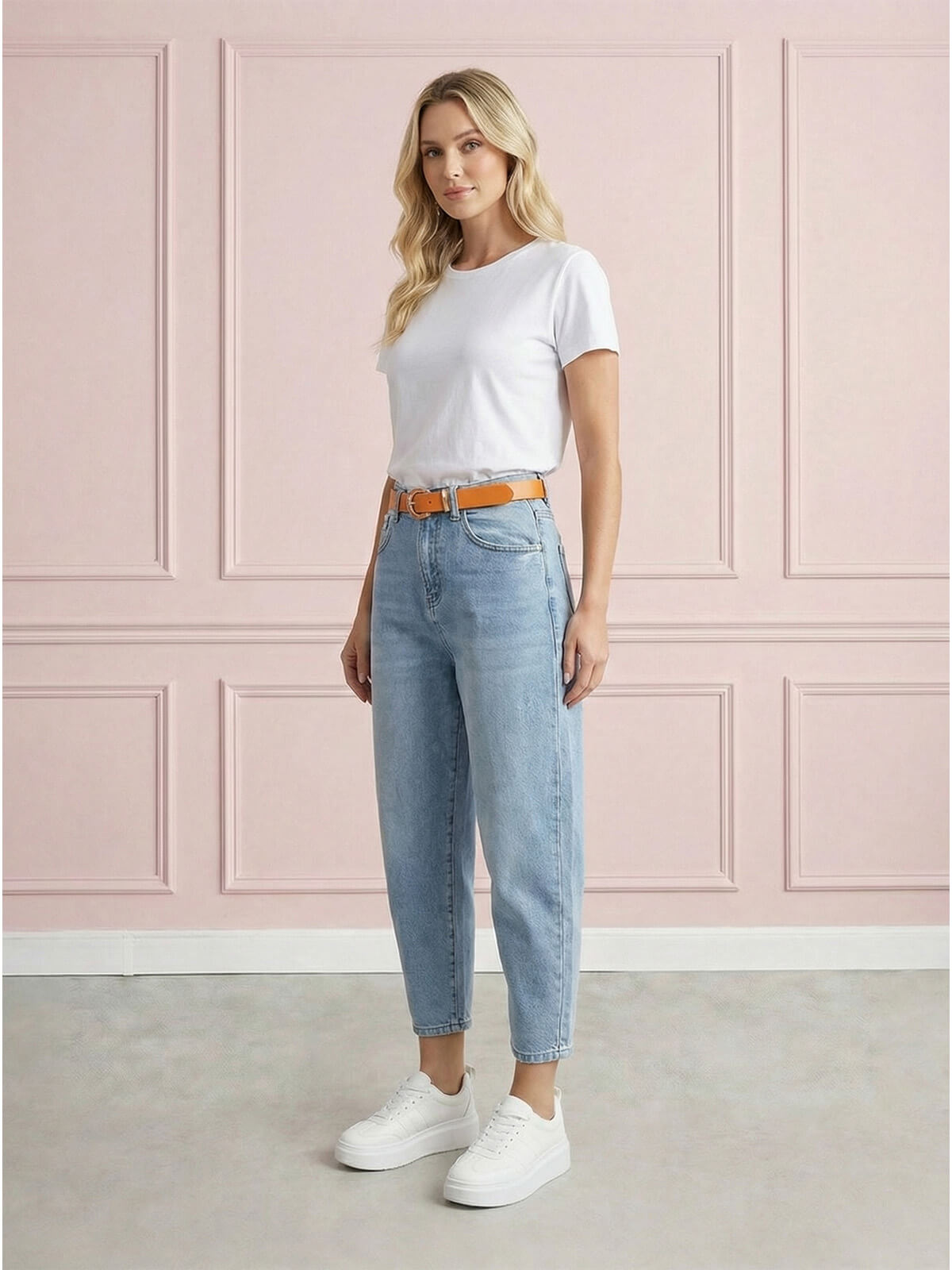 Spodnie jeans damskie M.Sara Balloon z przetarciami J.Niebieskie - W260698 (6).jpg
