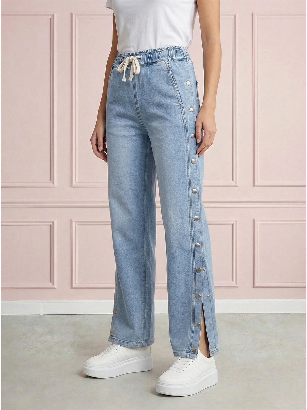 Spodnie jeans M.Sara damskie wide leg z zatrzaskami po bokach J.Niebieskie - W260717 (4).jpg