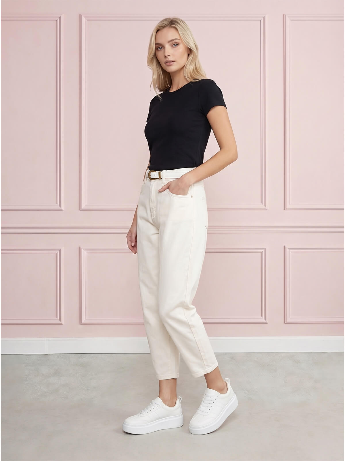 Spodnie jeans damskie M.Sara Balloon J.Beżowe - 260765 (2).jpg