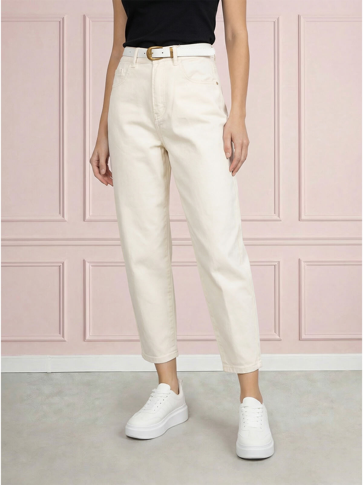 Spodnie jeans damskie M.Sara Balloon J.Beżowe - 260765 (4).jpg