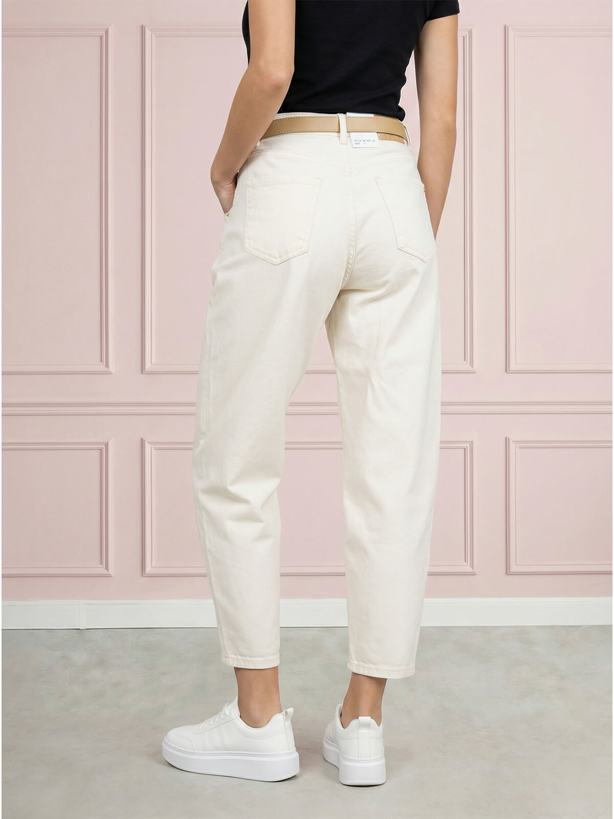 Spodnie jeans damskie M.Sara Balloon J.Beżowe - 260765 (5).jpg