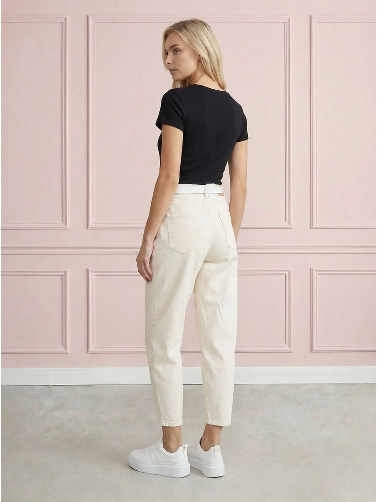 Spodnie jeans damskie M.Sara Balloon J.Beżowe - 260765 (6).jpg