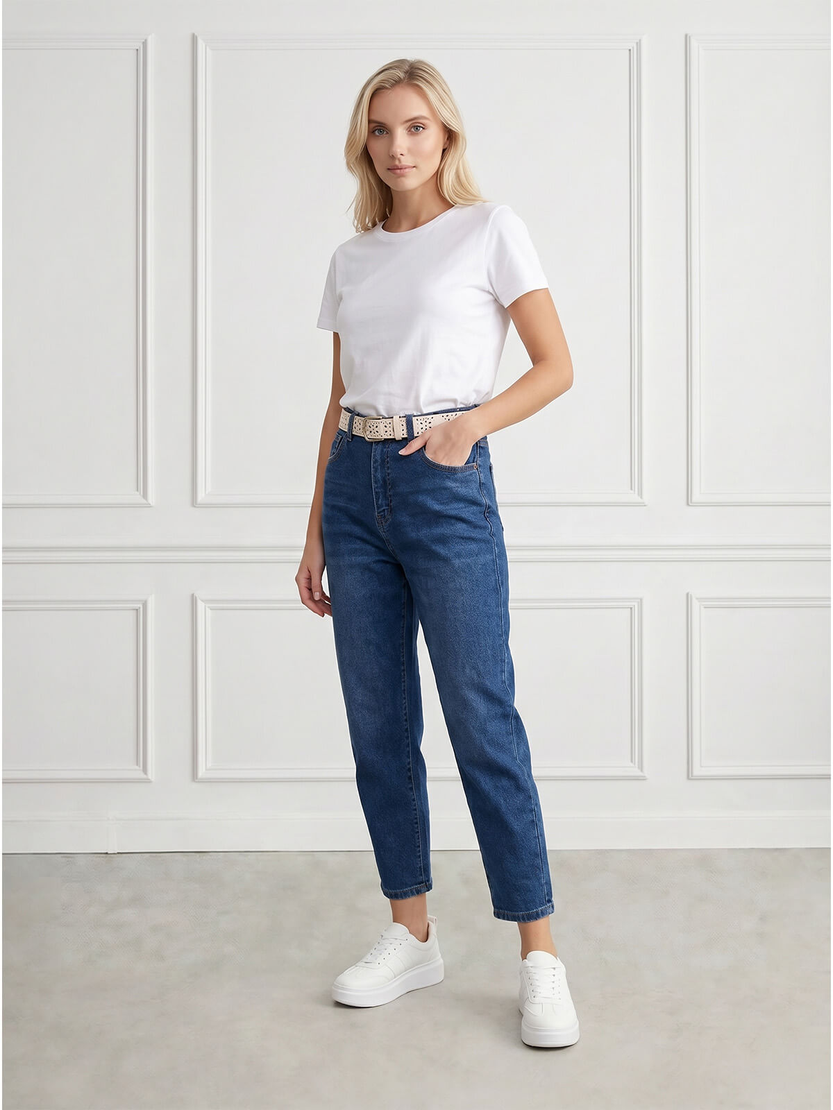 Spodnie jeans damskie M.Sara Balloon wysoki stan Niebieskie - W260610 (2).jpg