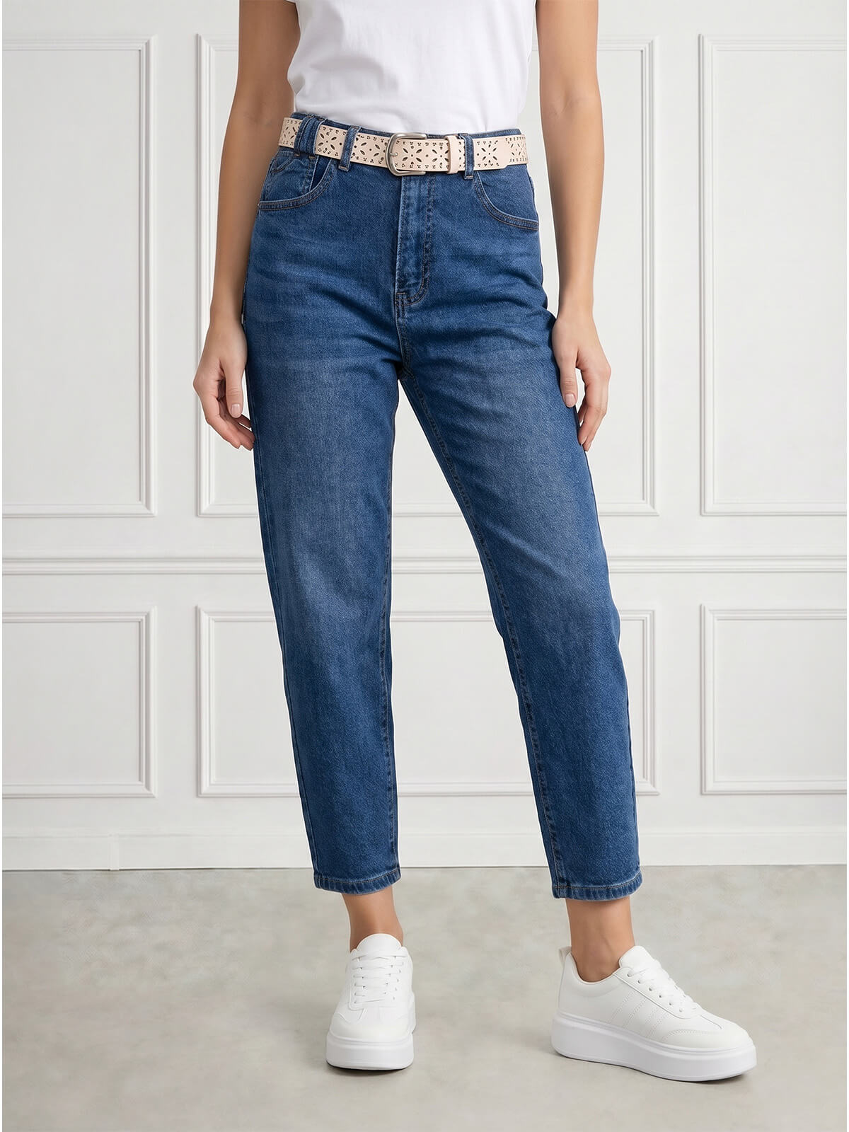 Spodnie jeans damskie M.Sara Balloon wysoki stan Niebieskie - W260610 (3).jpg