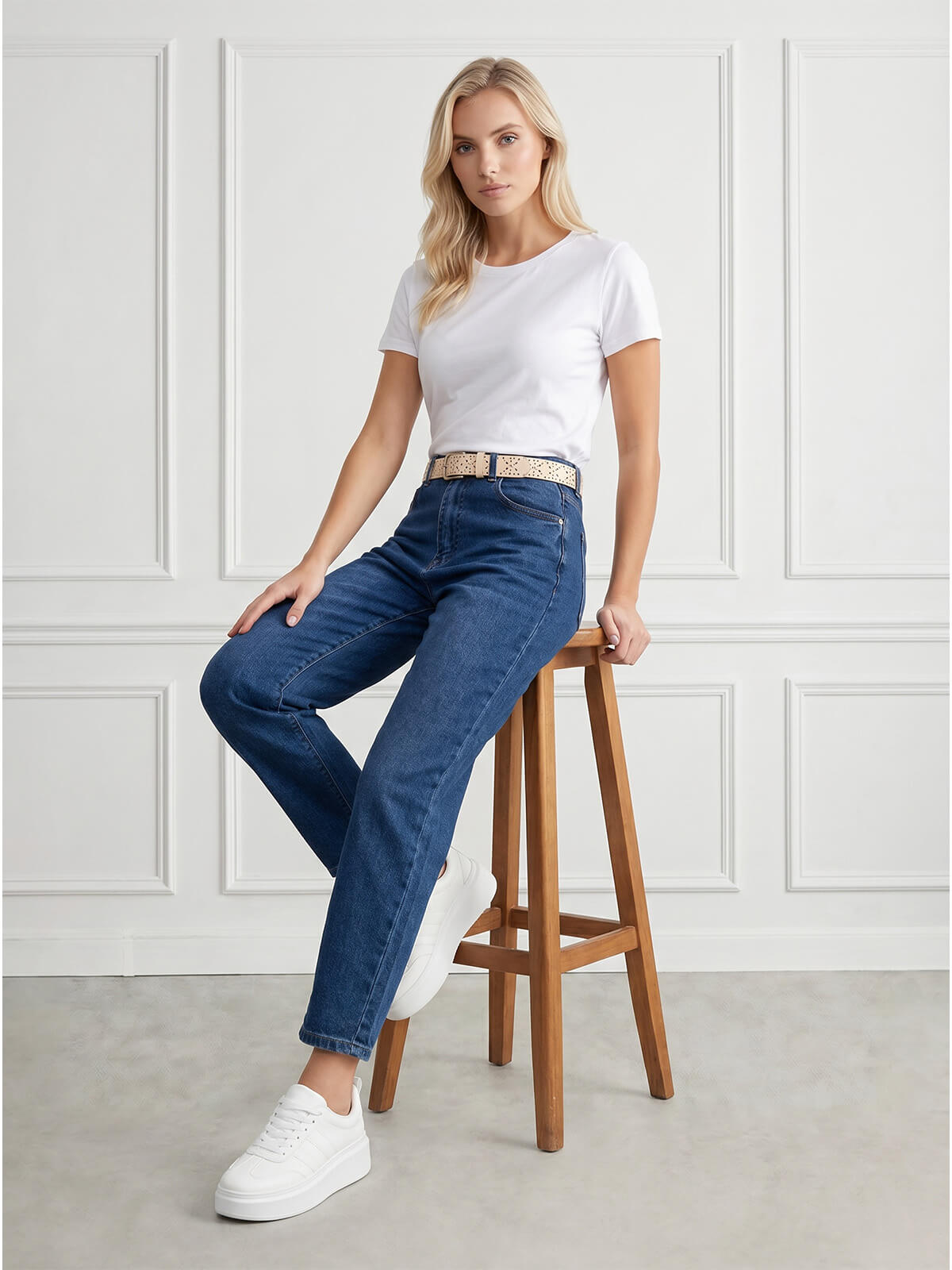 Spodnie jeans damskie M.Sara Balloon wysoki stan Niebieskie - W260610 (4).jpg