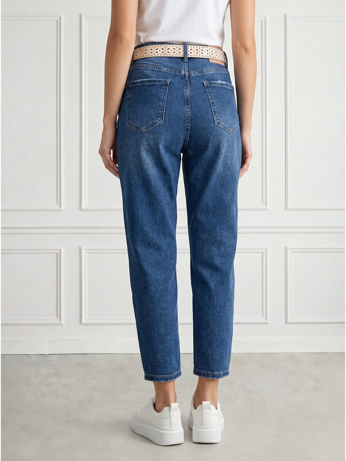 Spodnie jeans damskie M.Sara Balloon wysoki stan Niebieskie - W260610 (6).jpg