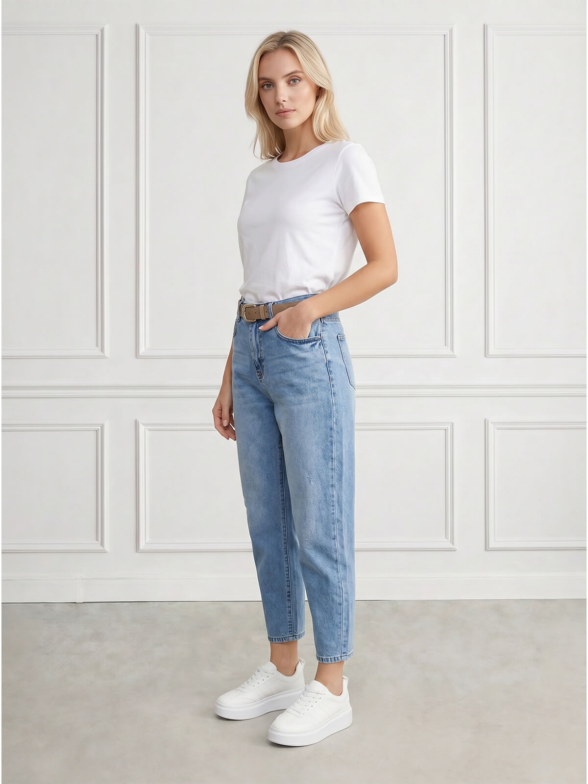 Spodnie jeans damskie M.Sara Balloon z przetarciami J.Niebieskie - 260949  (2).jpg