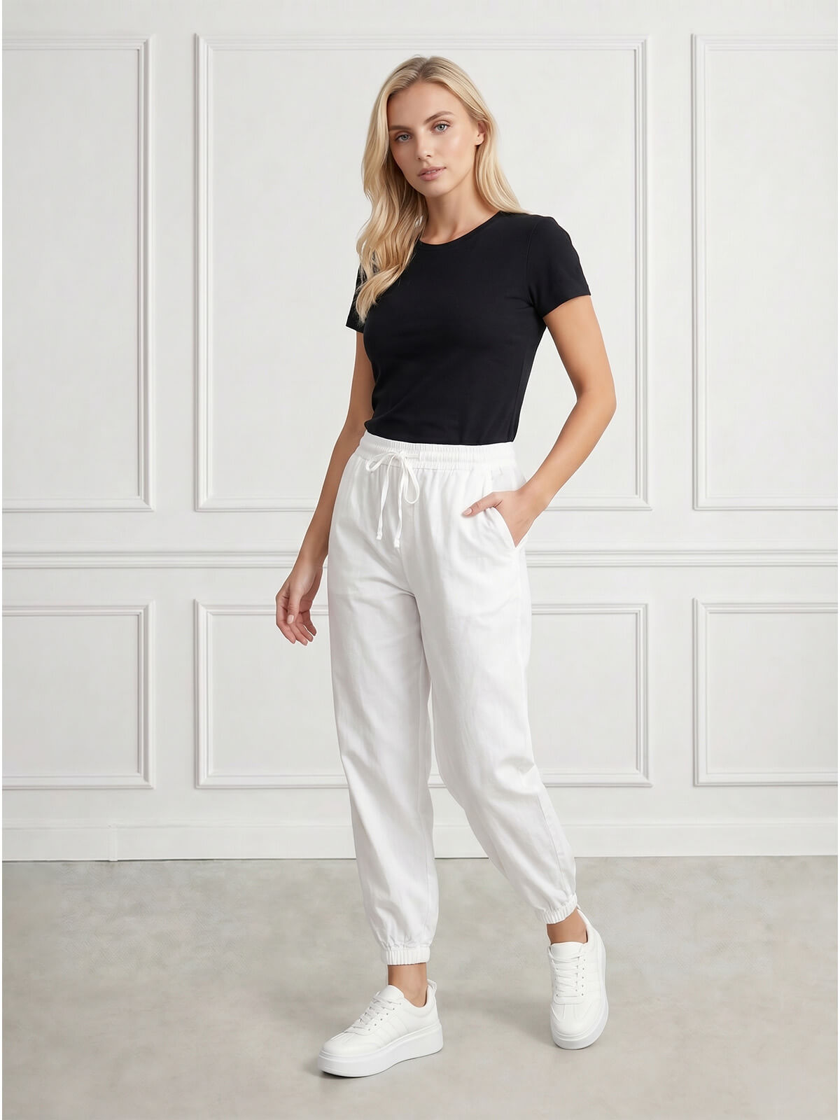 Letnie spodnie damskie M.Sara Jogger Bałe - W260959 (1).jpg
