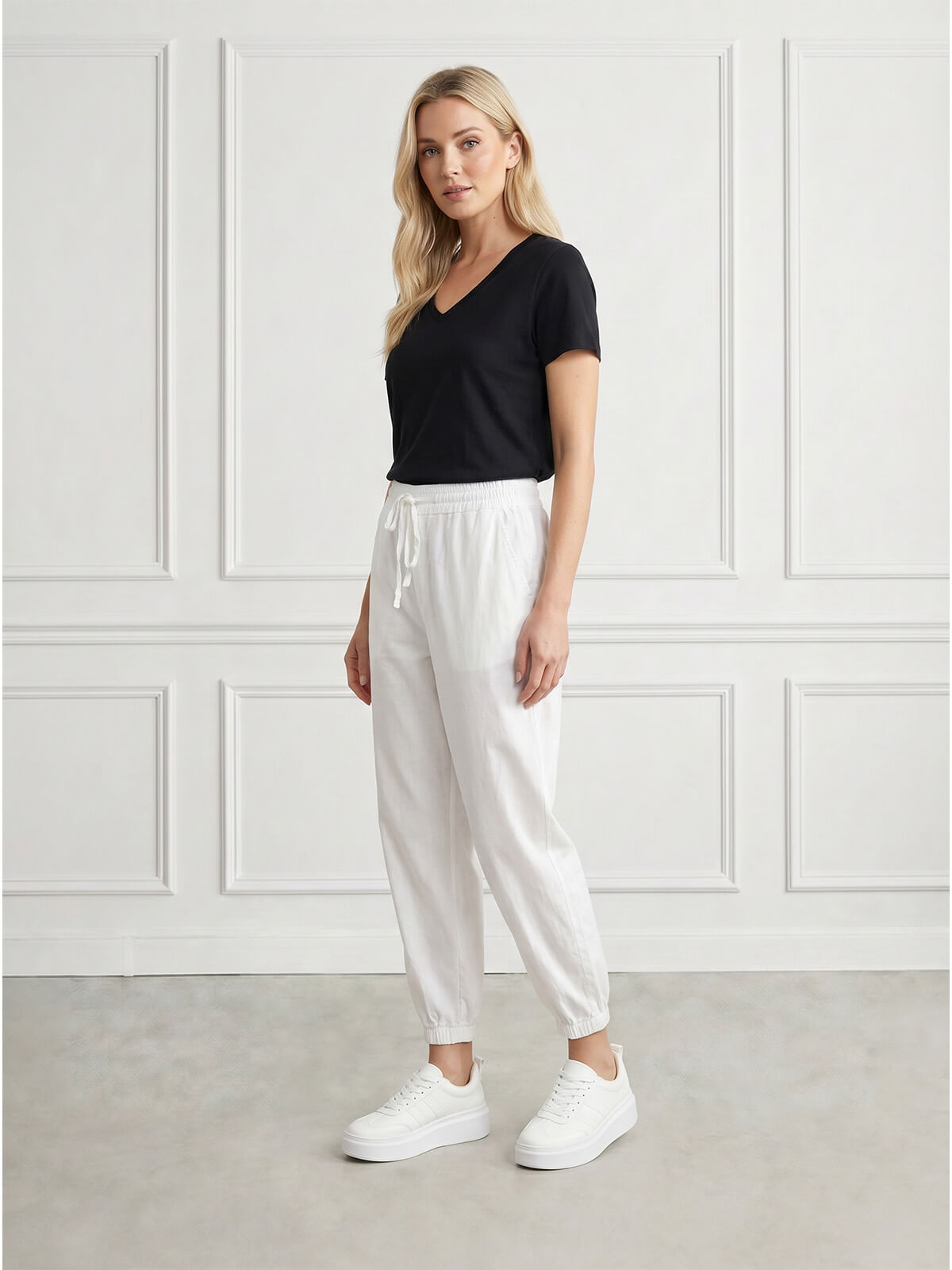 Letnie spodnie damskie M.Sara Jogger Bałe - W260959 (2).jpg