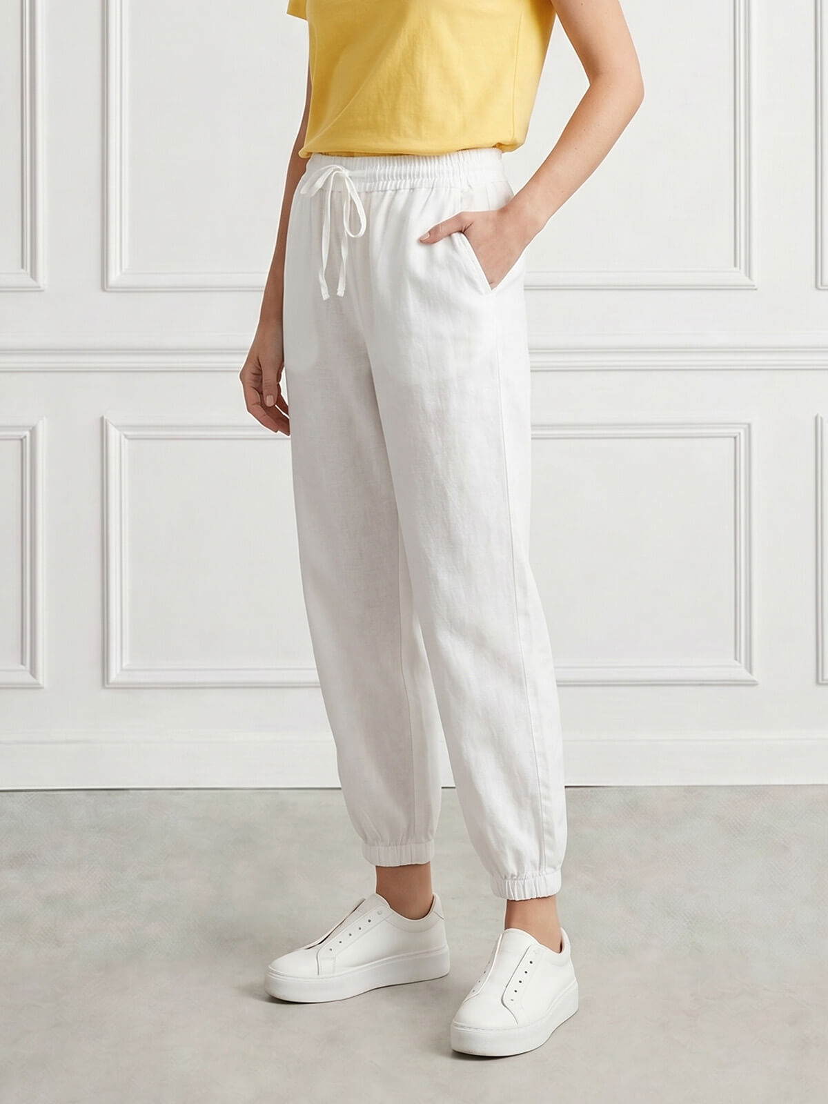 Letnie spodnie damskie M.Sara Jogger Bałe - W260959 (4).jpg