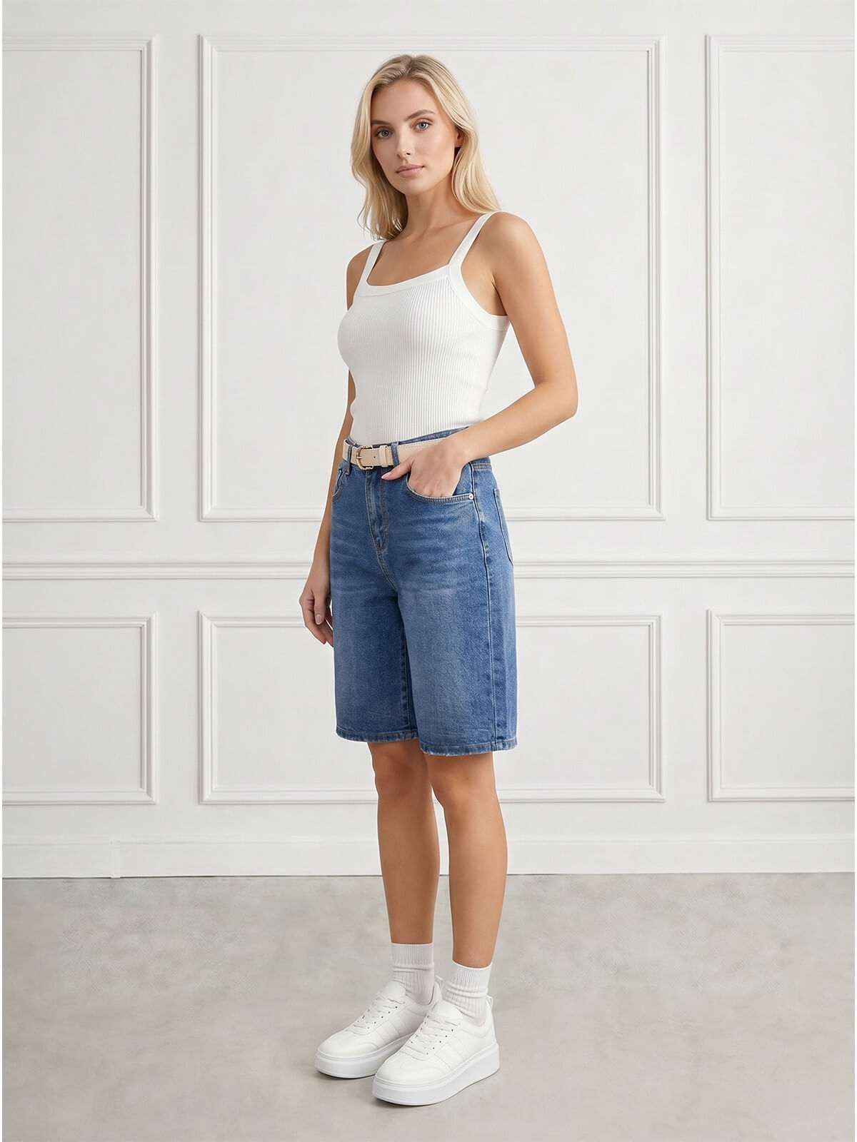 Spodenki jeans damskie M.Sara Bermudy Niebieskie - W260967 (2).jpg