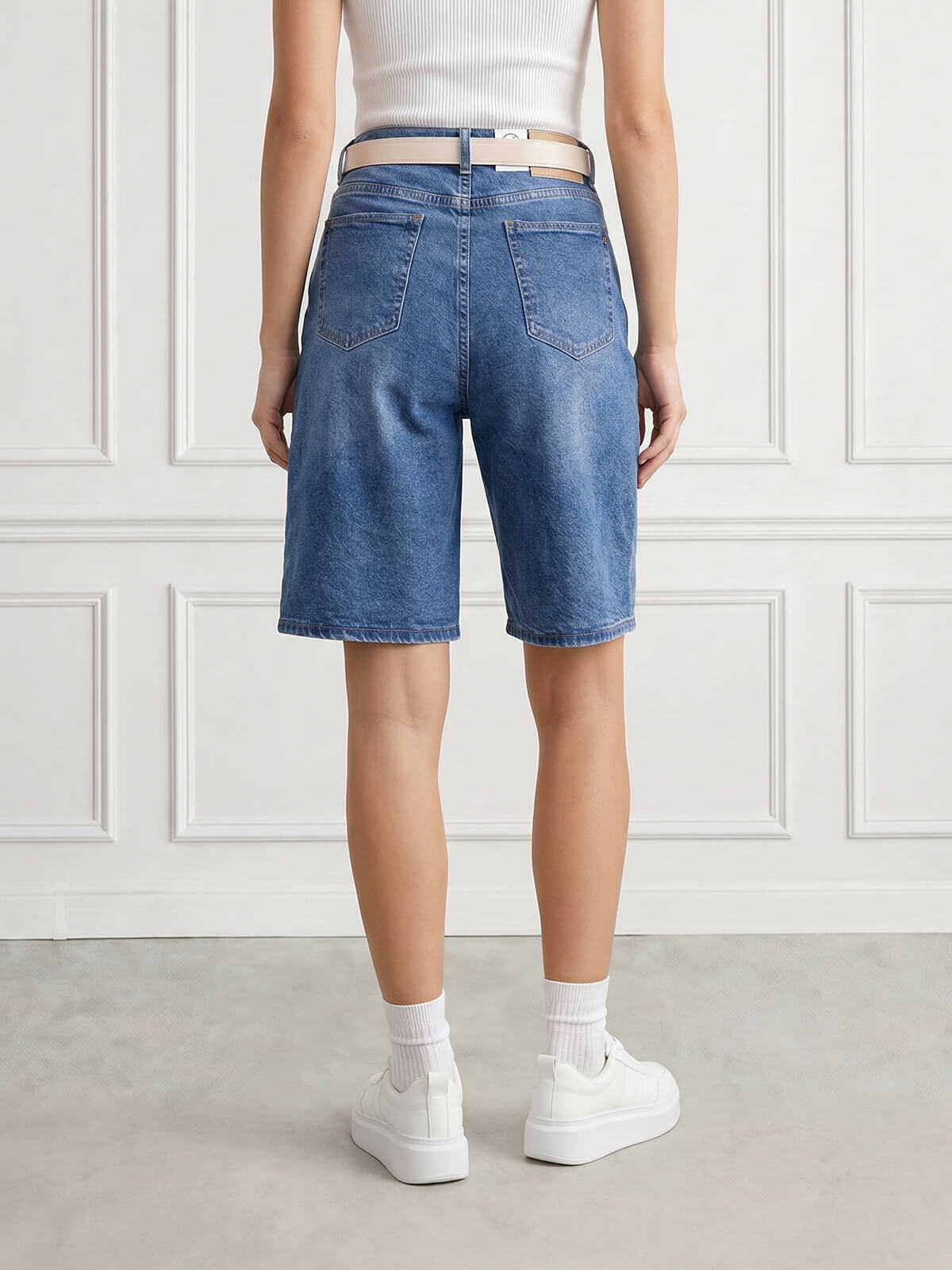 Spodenki jeans damskie M.Sara Bermudy Niebieskie - W260967 (5).jpg