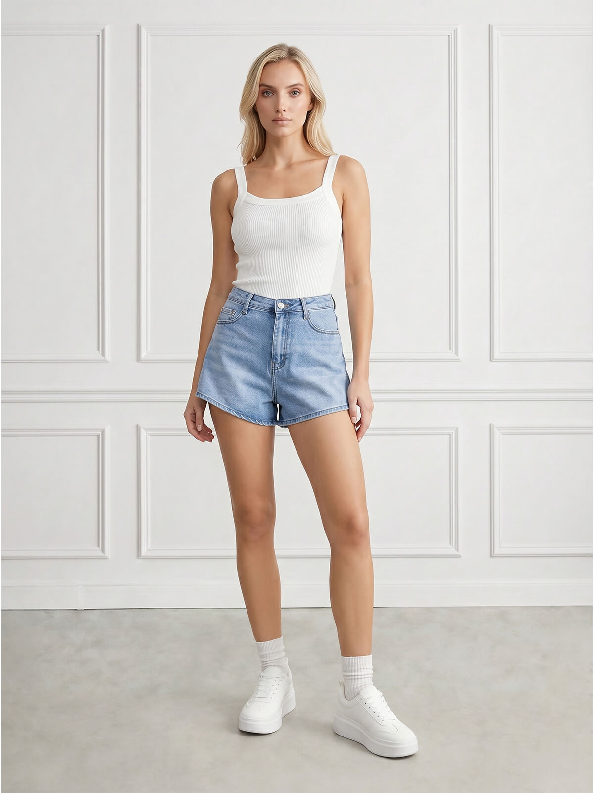 Krótkie spodenki jeans damskie M.Sara J.Niebieskie - W260987  (1).jpg