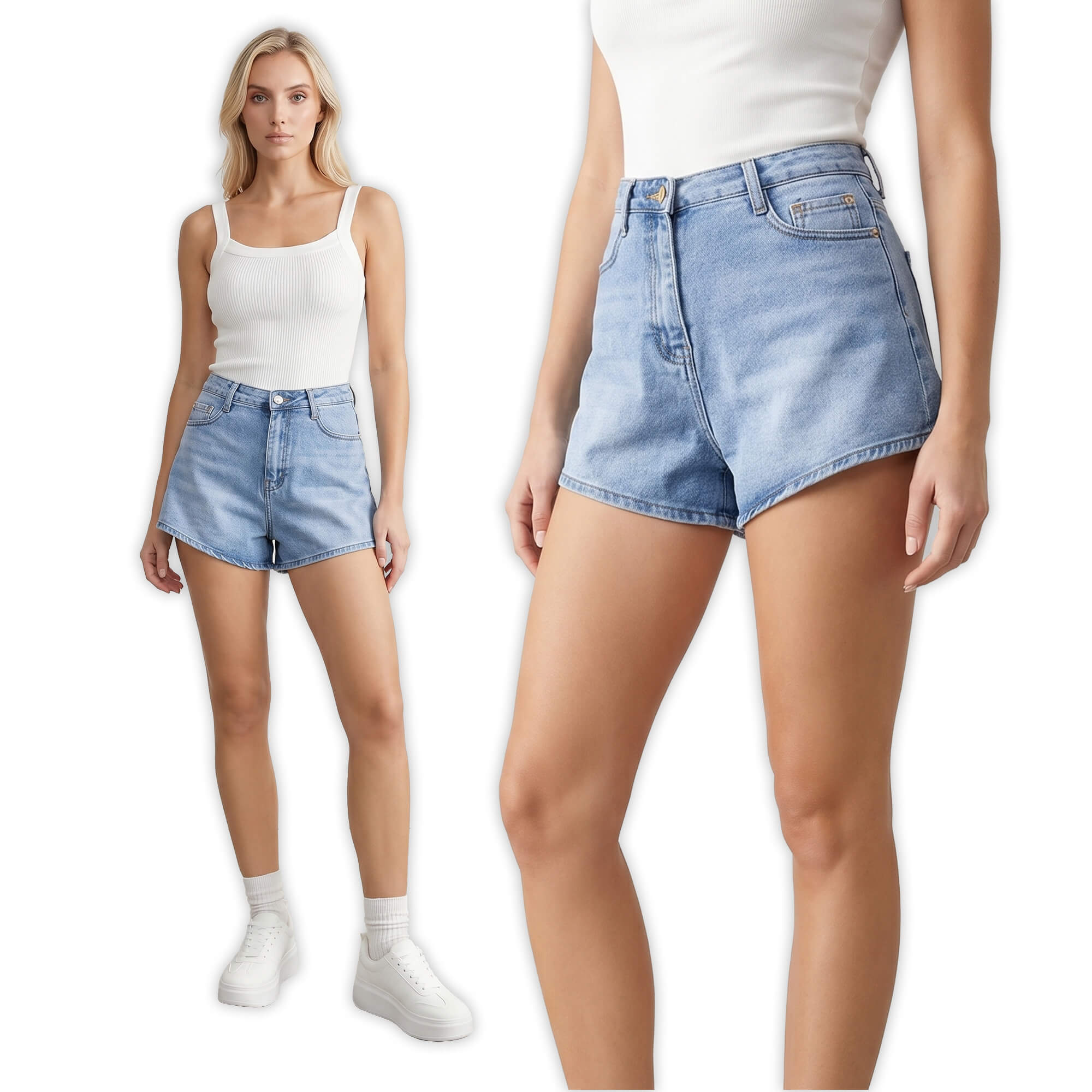 Krótkie spodenki jeans damskie M.Sara J.Niebieskie - W260987  (7).jpg