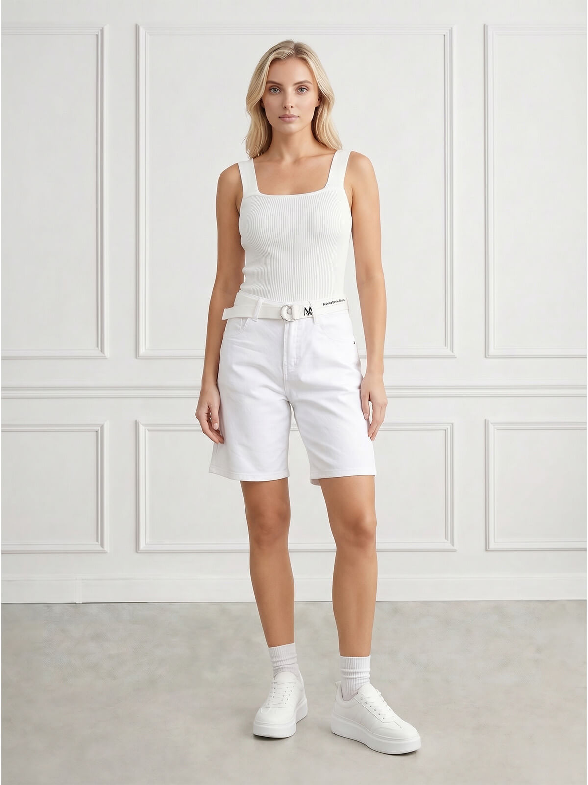 Spodenki jeans damskie M.Sara Bermudy Białe - W260977 (1).jpg