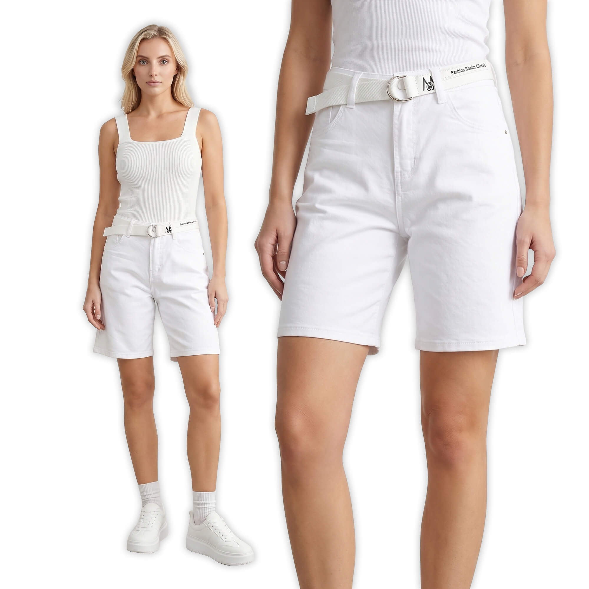 Spodenki jeans damskie M.Sara Bermudy Białe - W260977 (7).jpg